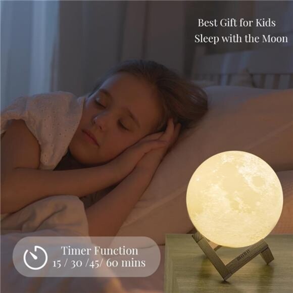 Moon Lamp for Kids, 4.7 Inch, Moon Night Light, 16 Color 3D Led Ball, Star - Picture 3 of 7